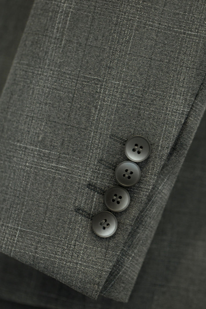 Three-Piece Solid Grey Wool Suit | Tailored Formal Groom &amp; Business Suit by 男装