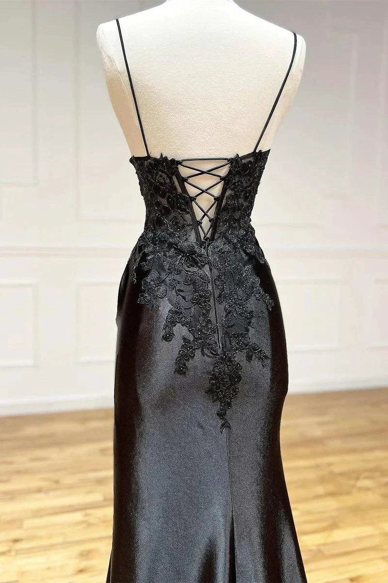 Prom Dress Sheath Black Long Appliques by Aabei Dress