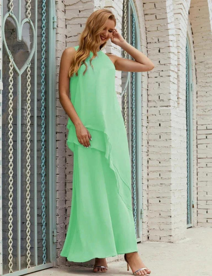 Chiffon Long Plus Size Mother of Bride Dresses Formal Bridesmaid Prom Gown SY28019 by numbersea