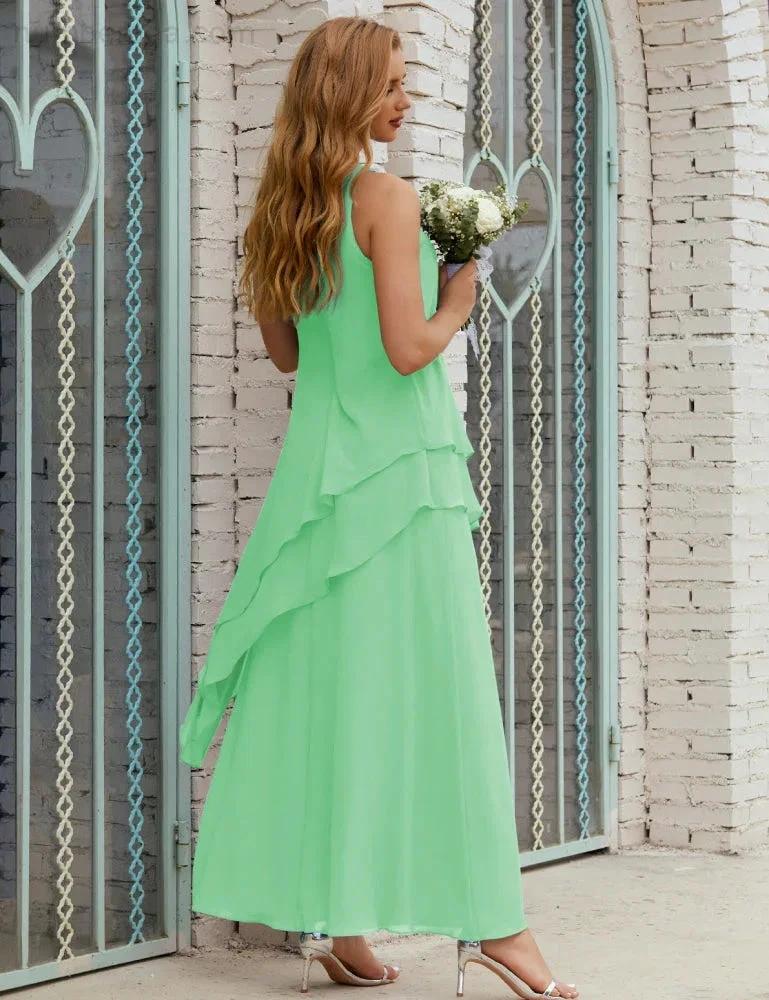 Chiffon Long Plus Size Mother of Bride Dresses Formal Bridesmaid Prom Gown SY28019 by numbersea