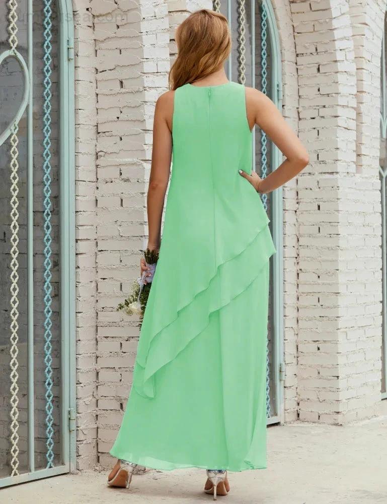 Chiffon Long Plus Size Mother of Bride Dresses Formal Bridesmaid Prom Gown SY28019 by numbersea