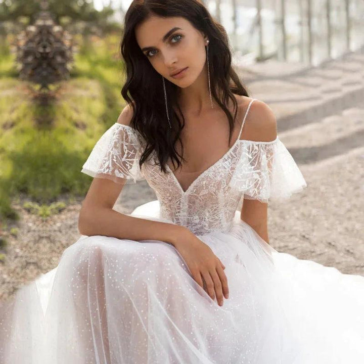 New BOHO Backless Wedding Dress Vestido De Noiva Wedding Gowns by payinti