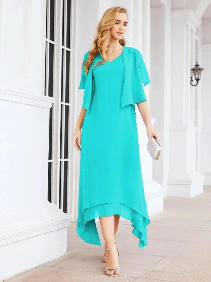 Sunnderly Two-Piece A-line Mother of The Bride Dress Formal Party Gown Dress SY28073 by numbersea
