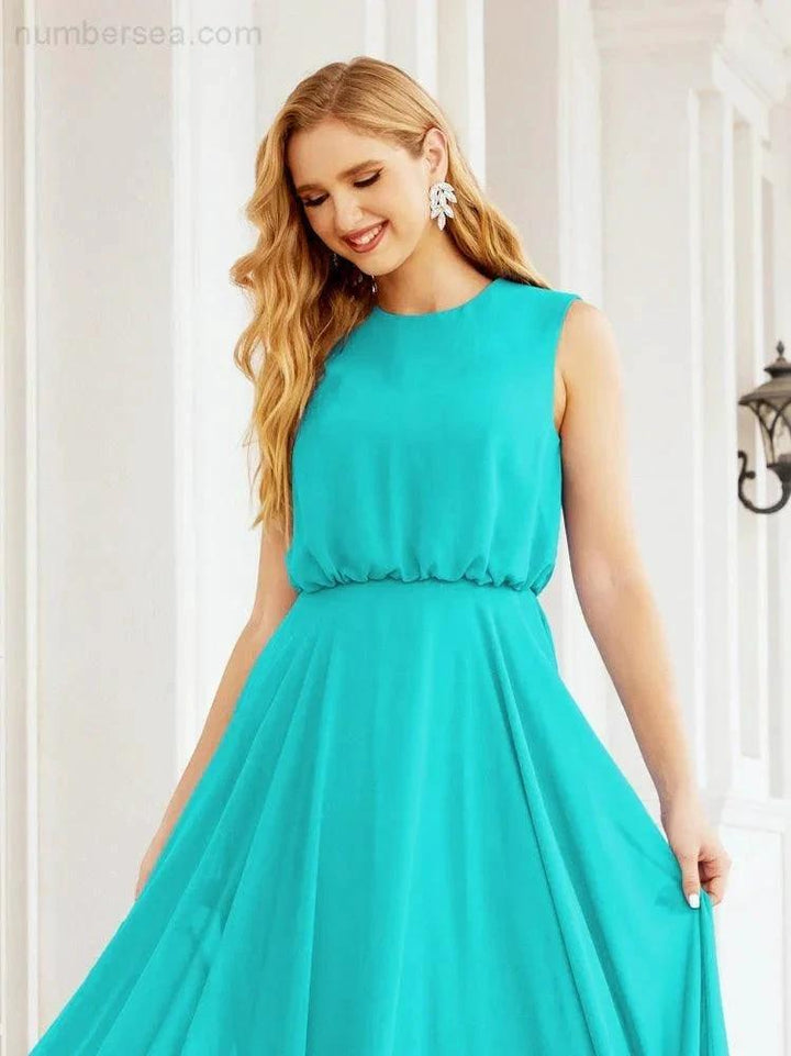 Numbersea Sleeveless Long Bridesmaid Dress A line Formal Evening Prom Gown 28025 by numbersea