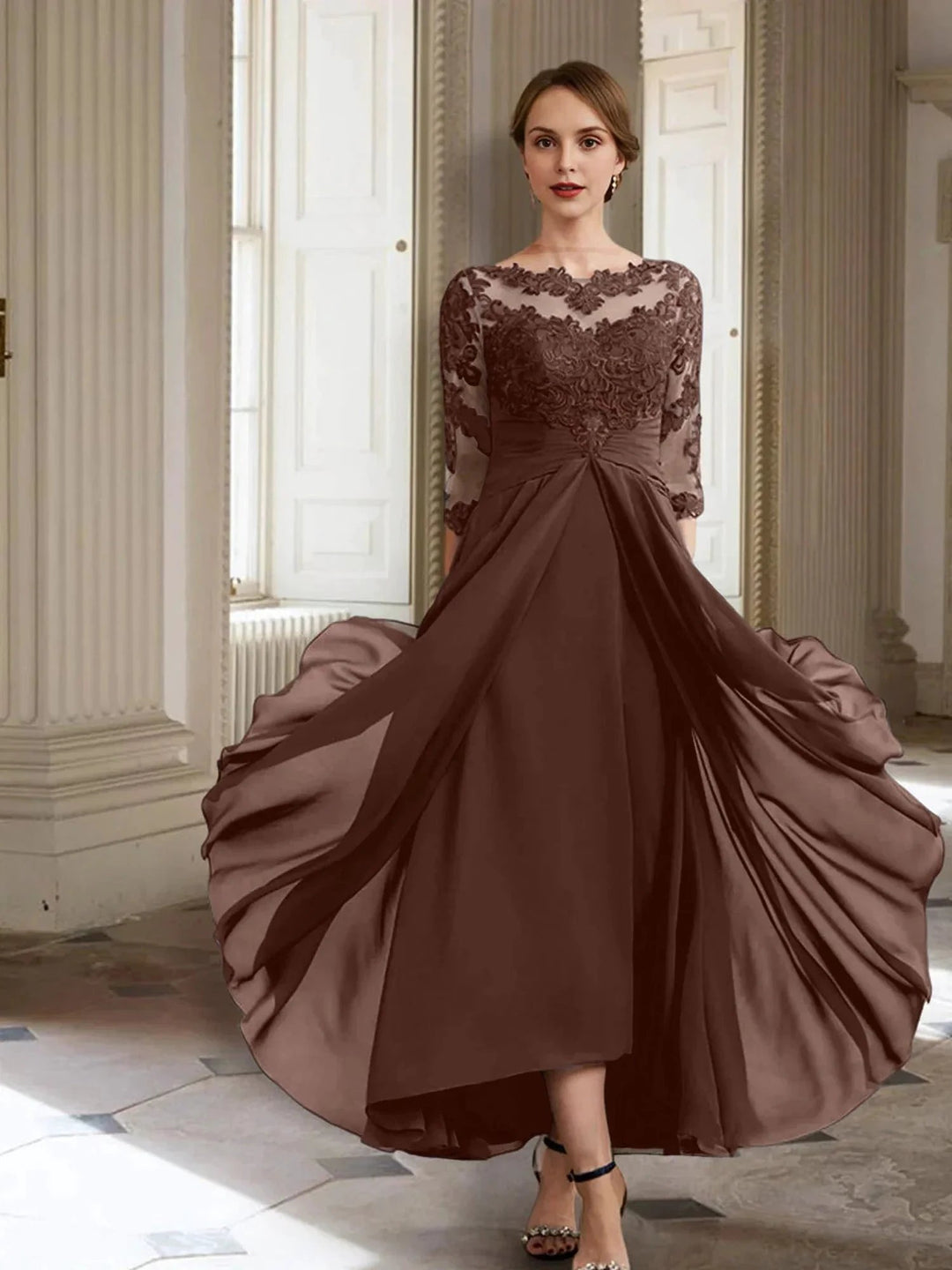 A-Line/Princess Long Sleeves Mother of the Bride Dresses with Applique by Dreamylily
