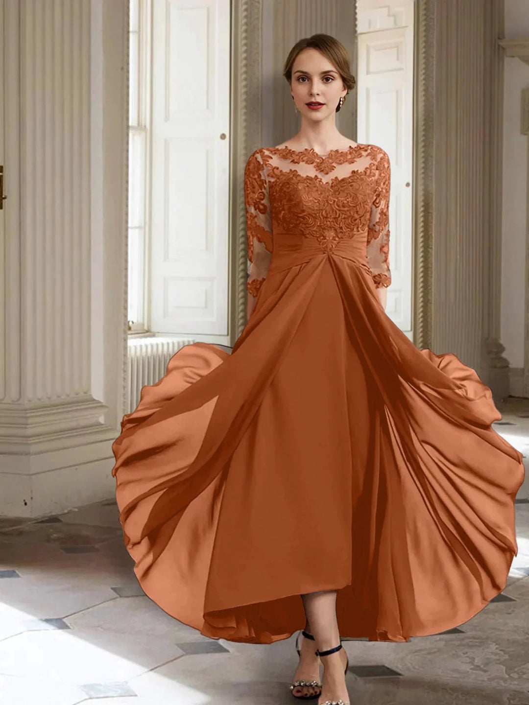 A-Line/Princess Long Sleeves Mother of the Bride Dresses with Applique by Dreamylily