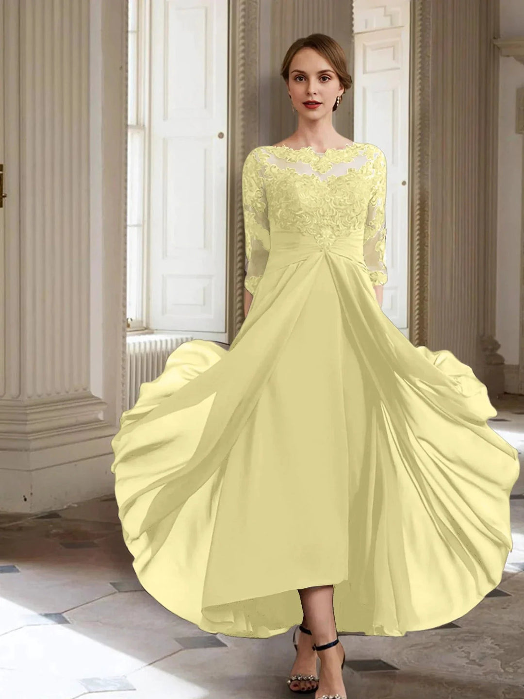 A-Line/Princess Long Sleeves Mother of the Bride Dresses with Applique by Dreamylily