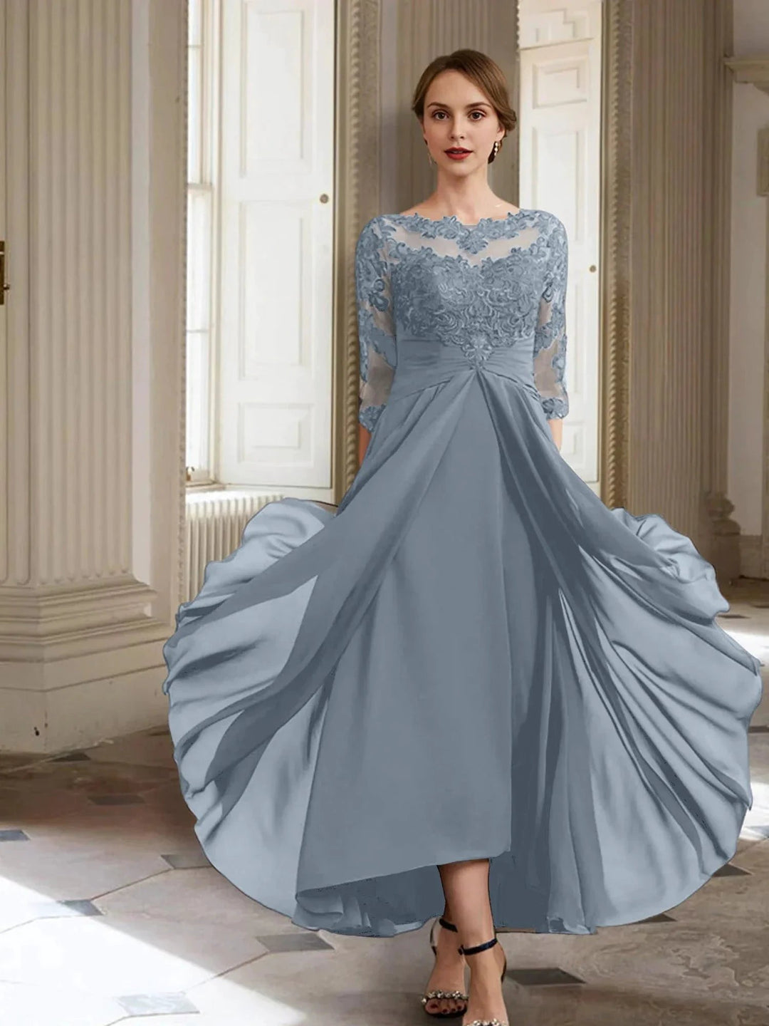 A-Line/Princess Long Sleeves Mother of the Bride Dresses with Applique by Dreamylily