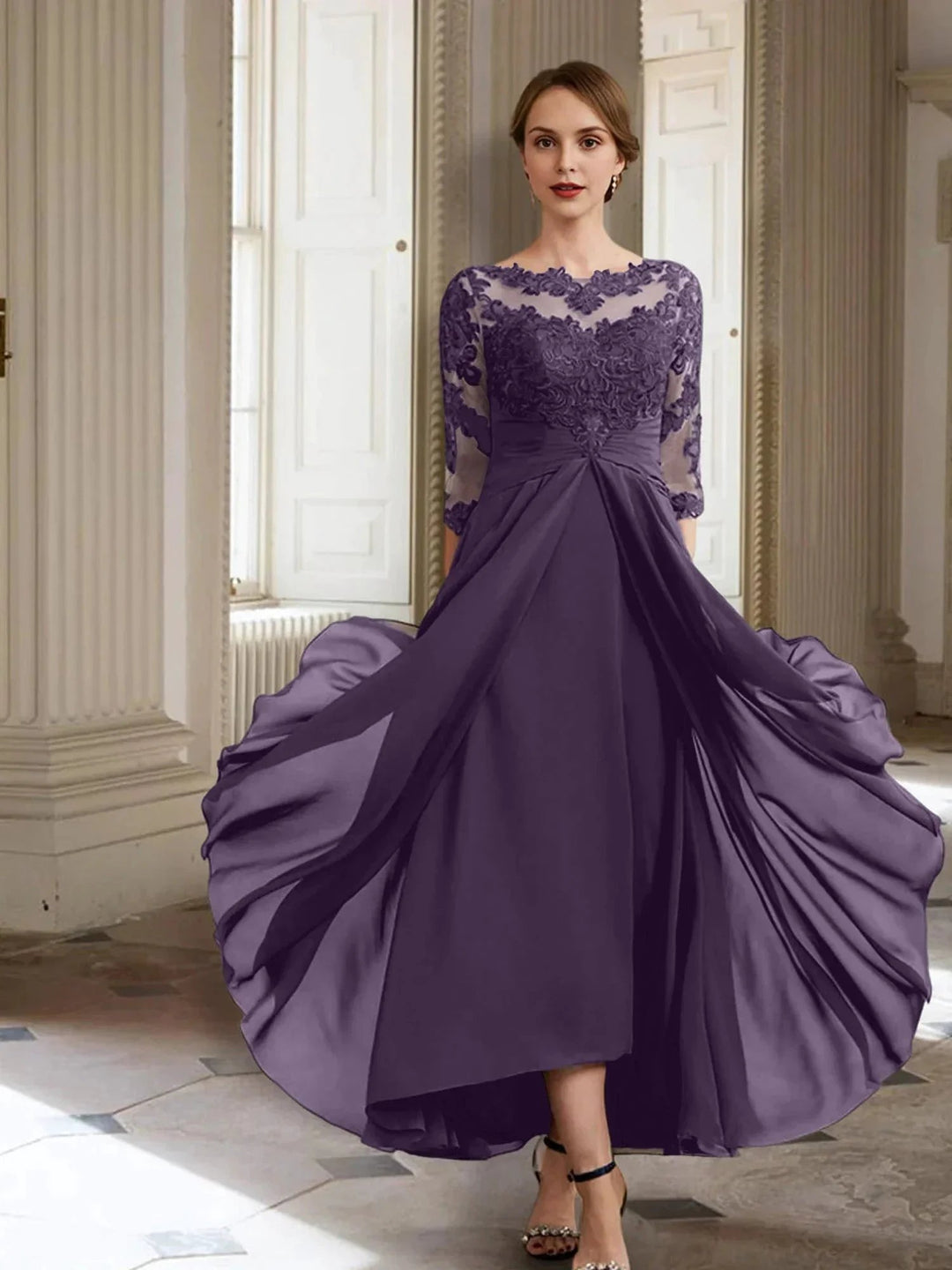 A-Line/Princess Long Sleeves Mother of the Bride Dresses with Applique by Dreamylily