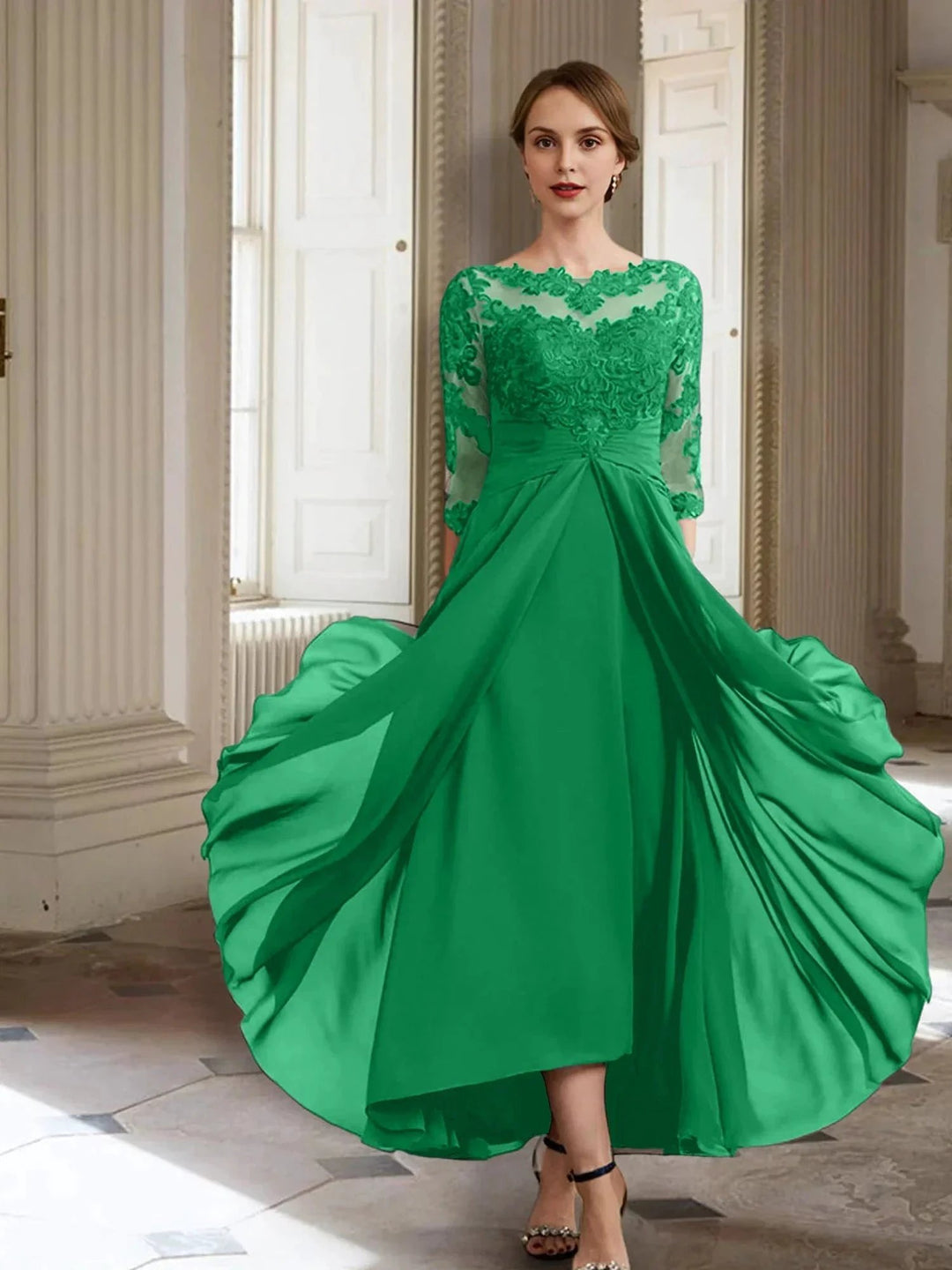 A-Line/Princess Long Sleeves Mother of the Bride Dresses with Applique by Dreamylily