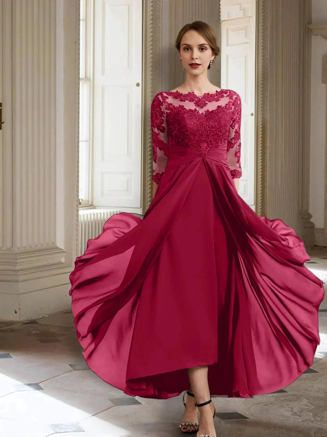 A-Line/Princess Long Sleeves Mother of the Bride Dresses with Applique by Dreamylily