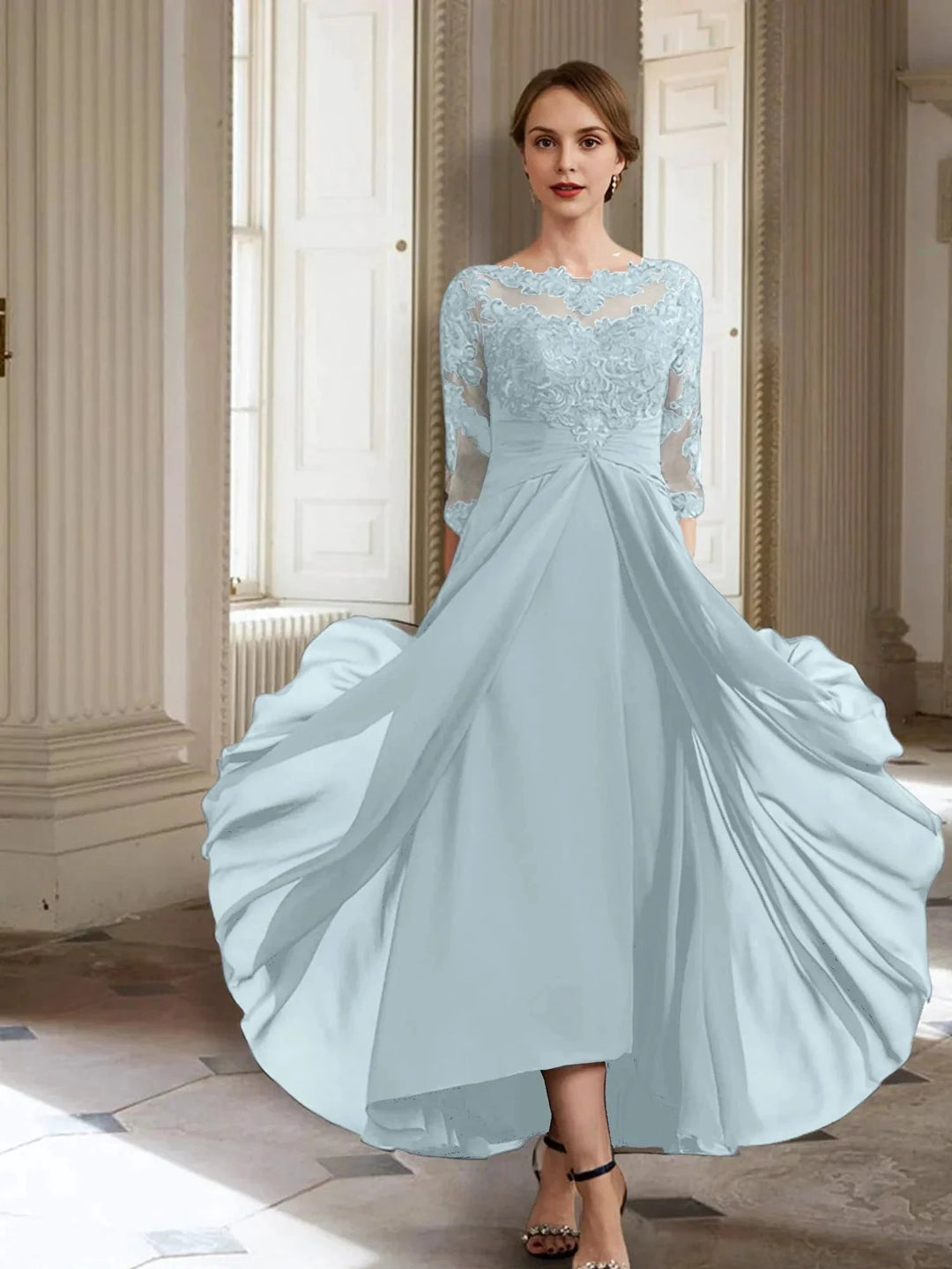 A-Line/Princess Long Sleeves Mother of the Bride Dresses with Applique by Dreamylily