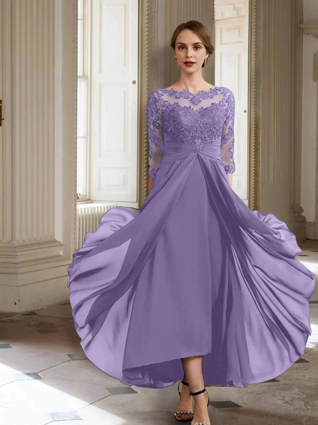 A-Line/Princess Long Sleeves Mother of the Bride Dresses with Applique by Dreamylily