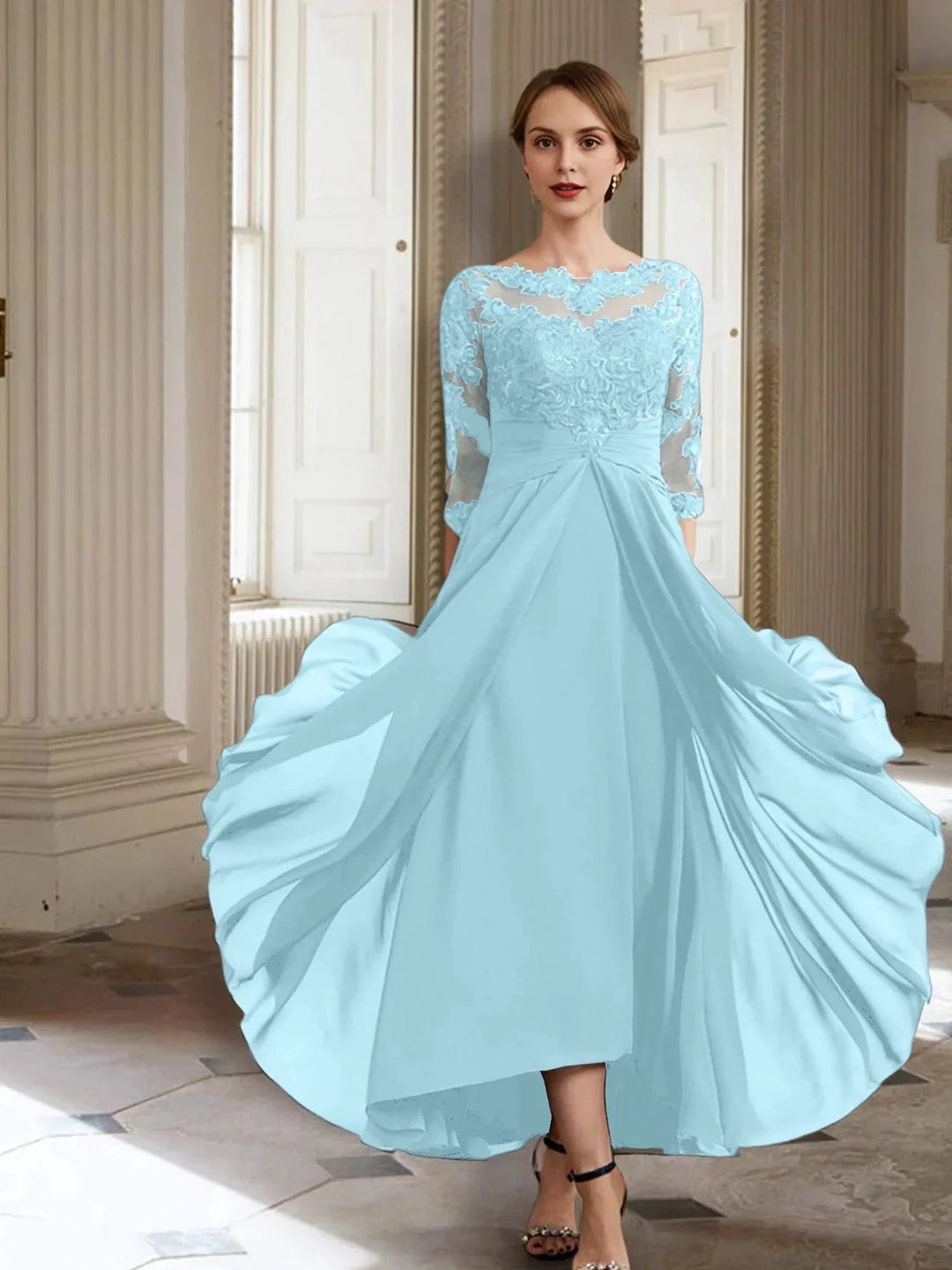 A-Line/Princess Long Sleeves Mother of the Bride Dresses with Applique by Dreamylily