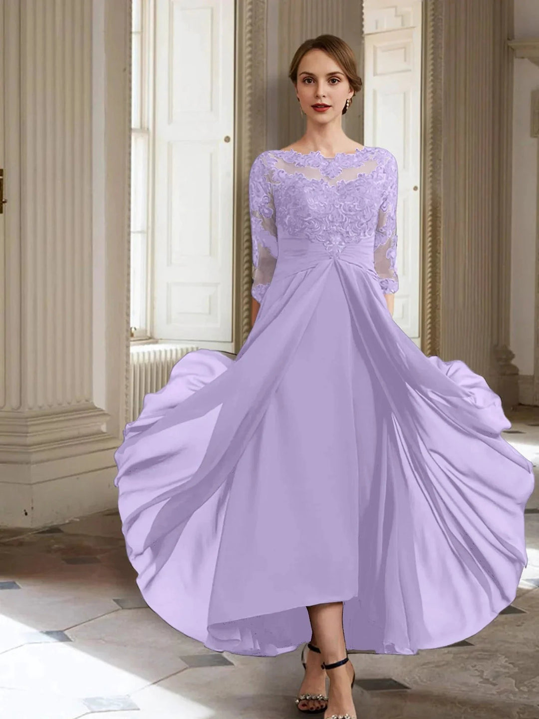 A-Line/Princess Long Sleeves Mother of the Bride Dresses with Applique by Dreamylily