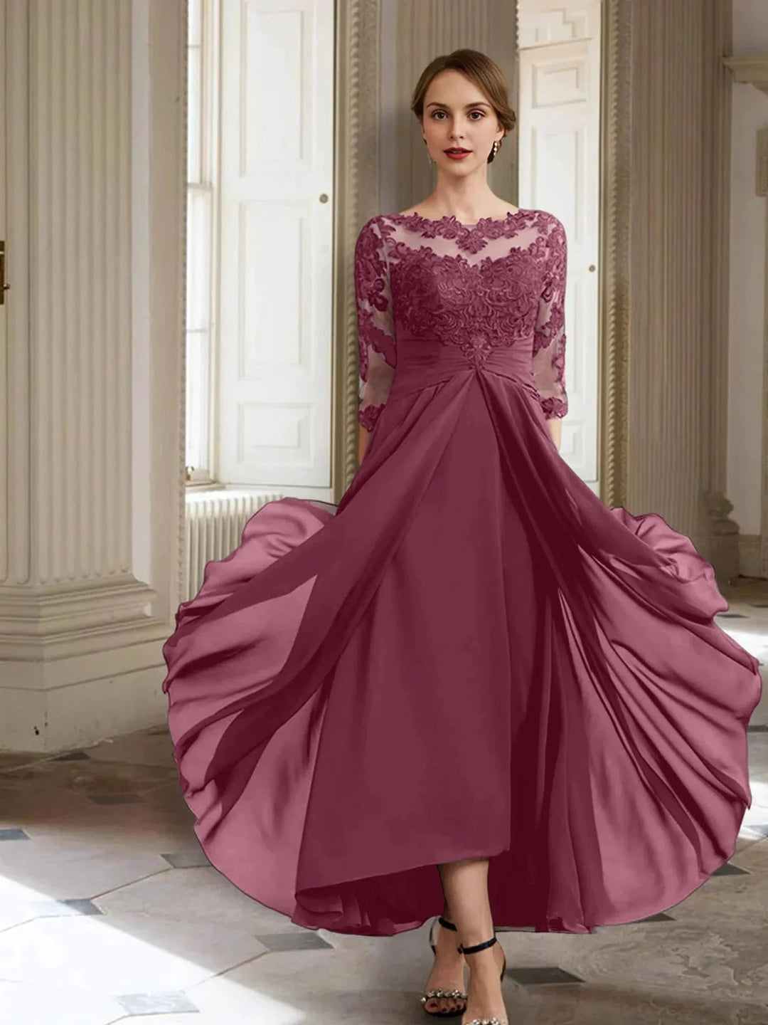 A-Line/Princess Long Sleeves Mother of the Bride Dresses with Applique by Dreamylily