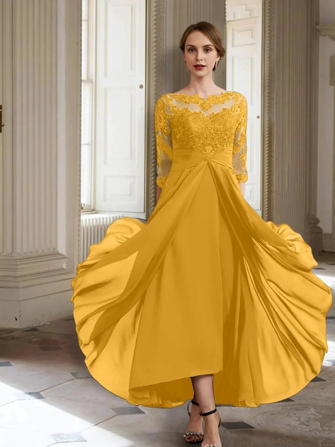 A-Line/Princess Long Sleeves Mother of the Bride Dresses with Applique by Dreamylily