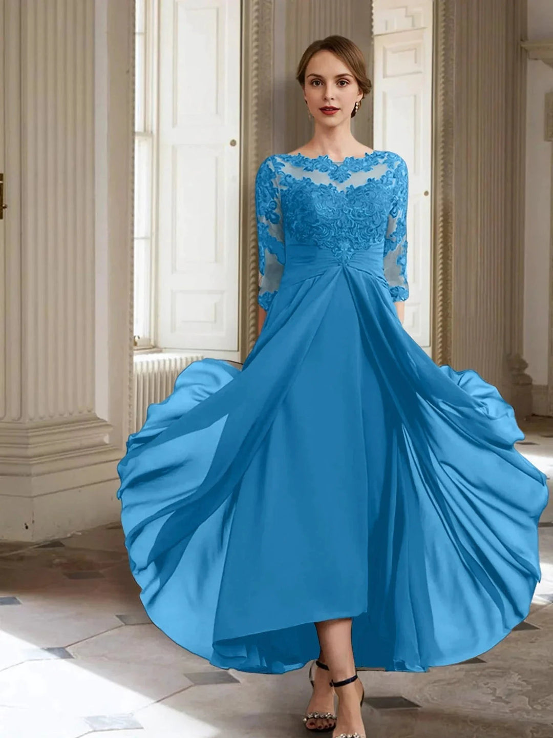 A-Line/Princess Long Sleeves Mother of the Bride Dresses with Applique by Dreamylily
