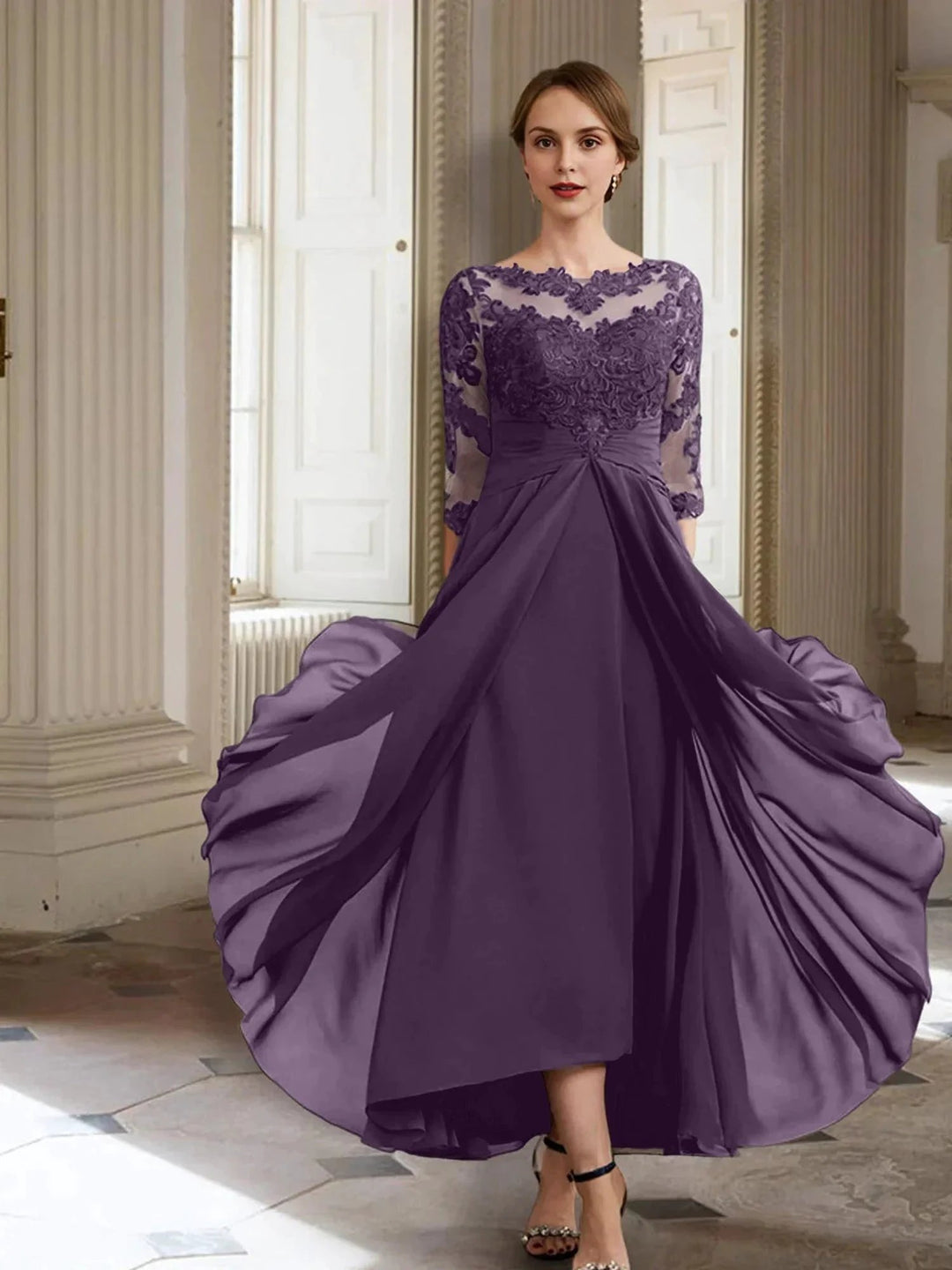 A-Line/Princess Long Sleeves Mother of the Bride Dresses with Applique by Dreamylily