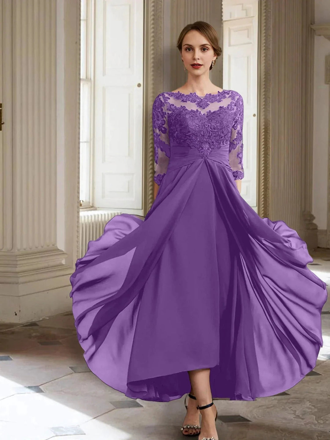A-Line/Princess Long Sleeves Mother of the Bride Dresses with Applique by Dreamylily