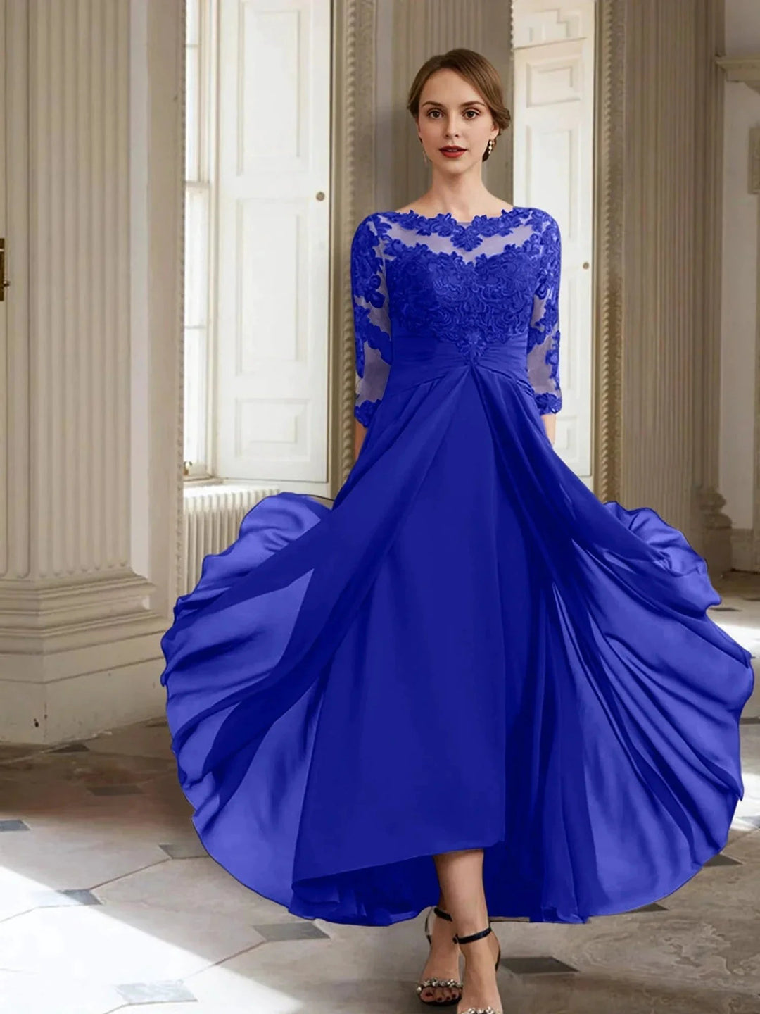 A-Line/Princess Long Sleeves Mother of the Bride Dresses with Applique by Dreamylily