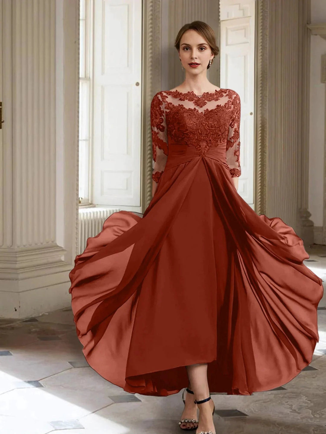 A-Line/Princess Long Sleeves Mother of the Bride Dresses with Applique by Dreamylily