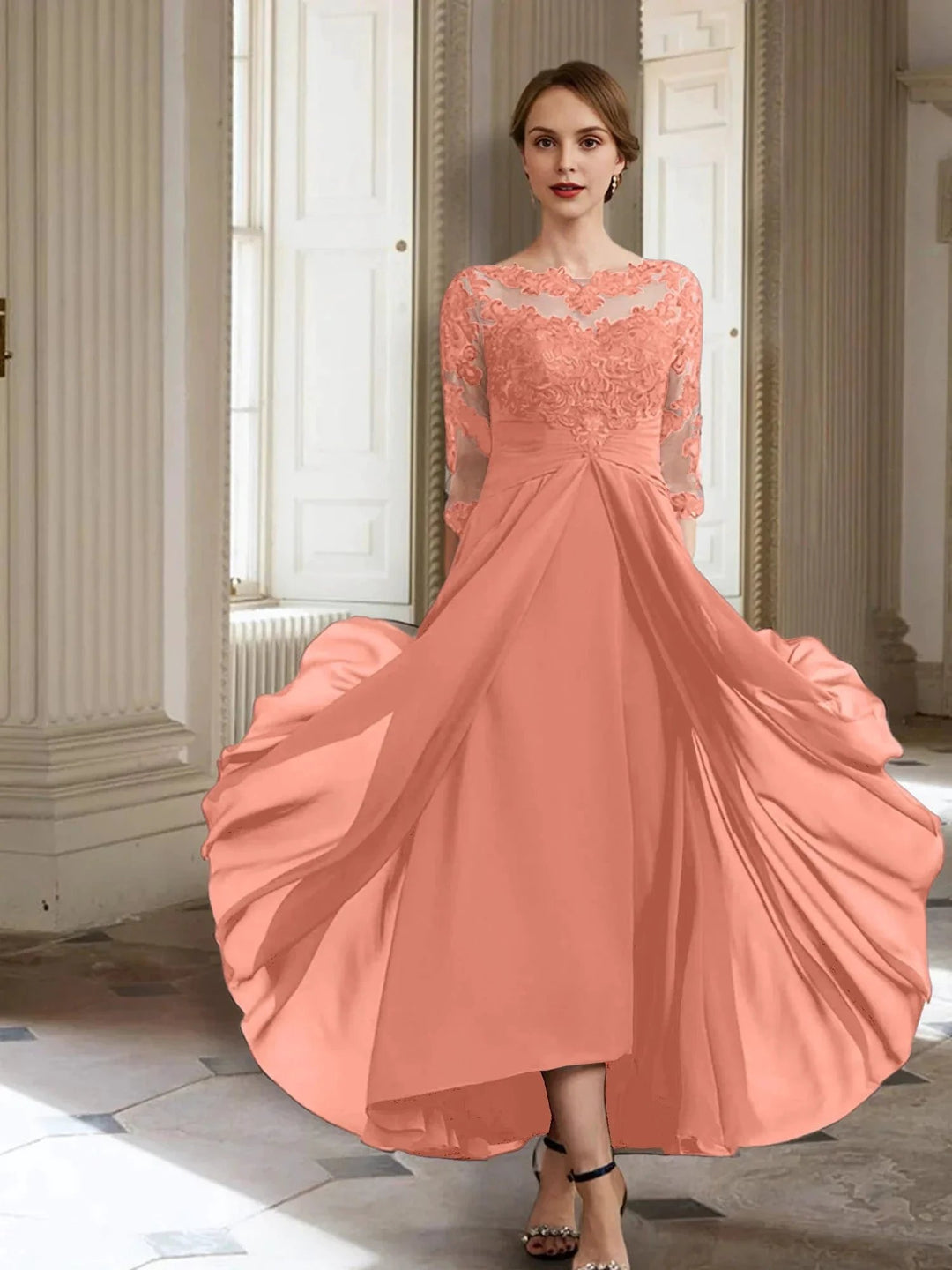 A-Line/Princess Long Sleeves Mother of the Bride Dresses with Applique by Dreamylily
