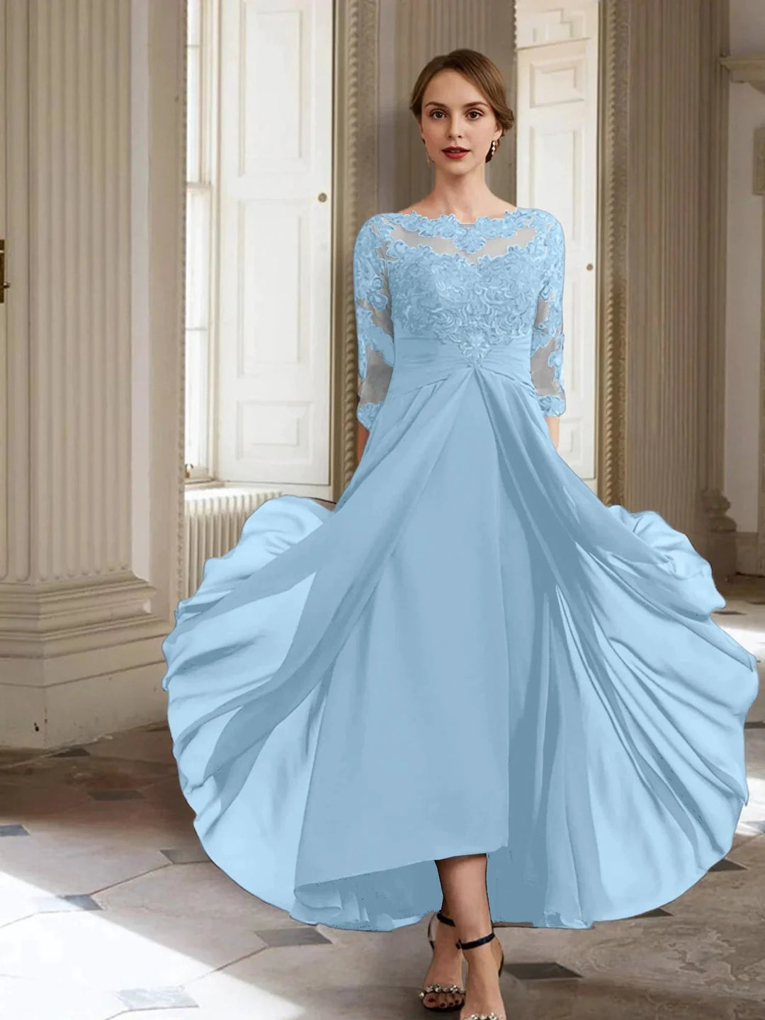 A-Line/Princess Long Sleeves Mother of the Bride Dresses with Applique by Dreamylily