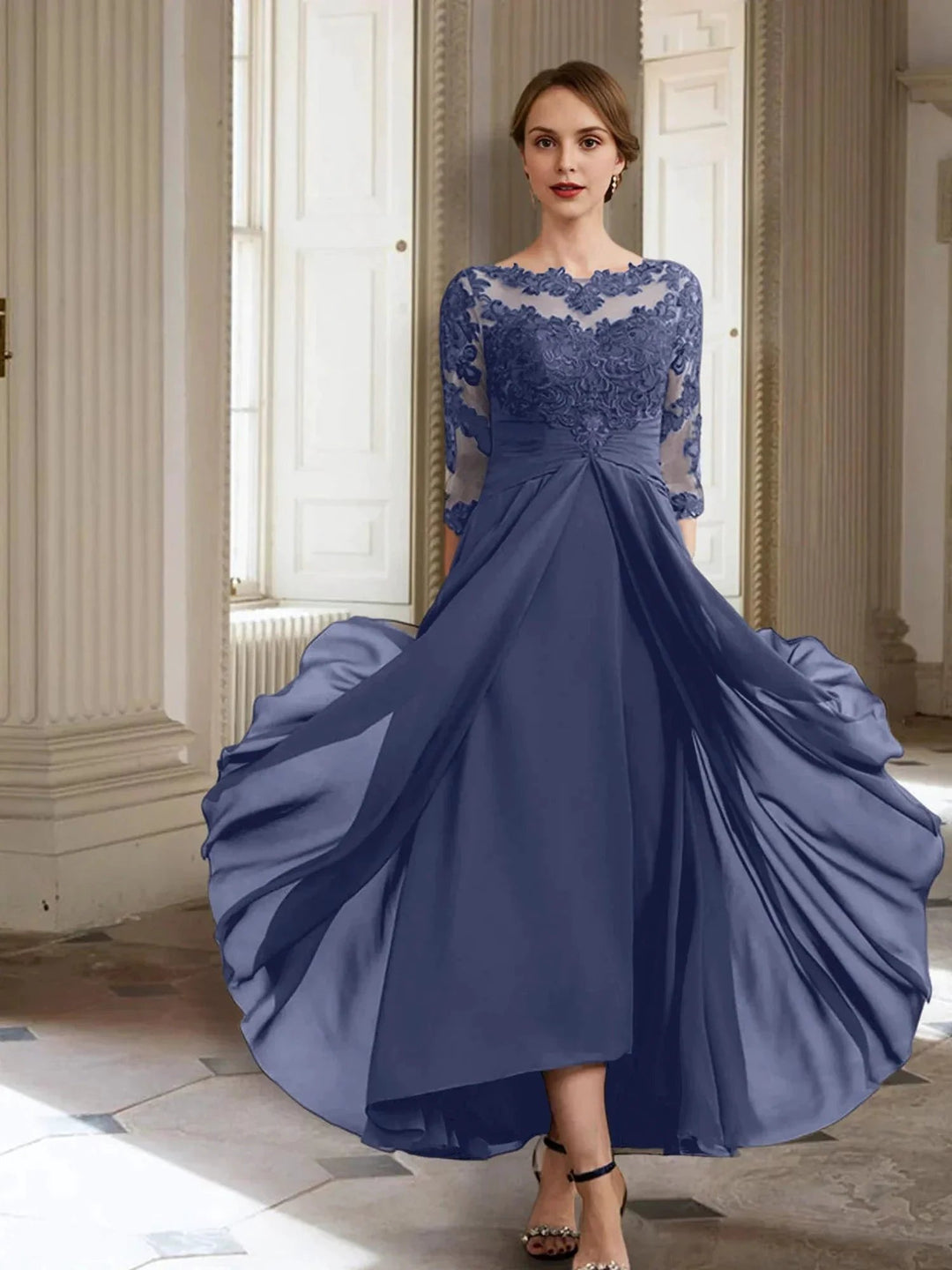 A-Line/Princess Long Sleeves Mother of the Bride Dresses with Applique by Dreamylily