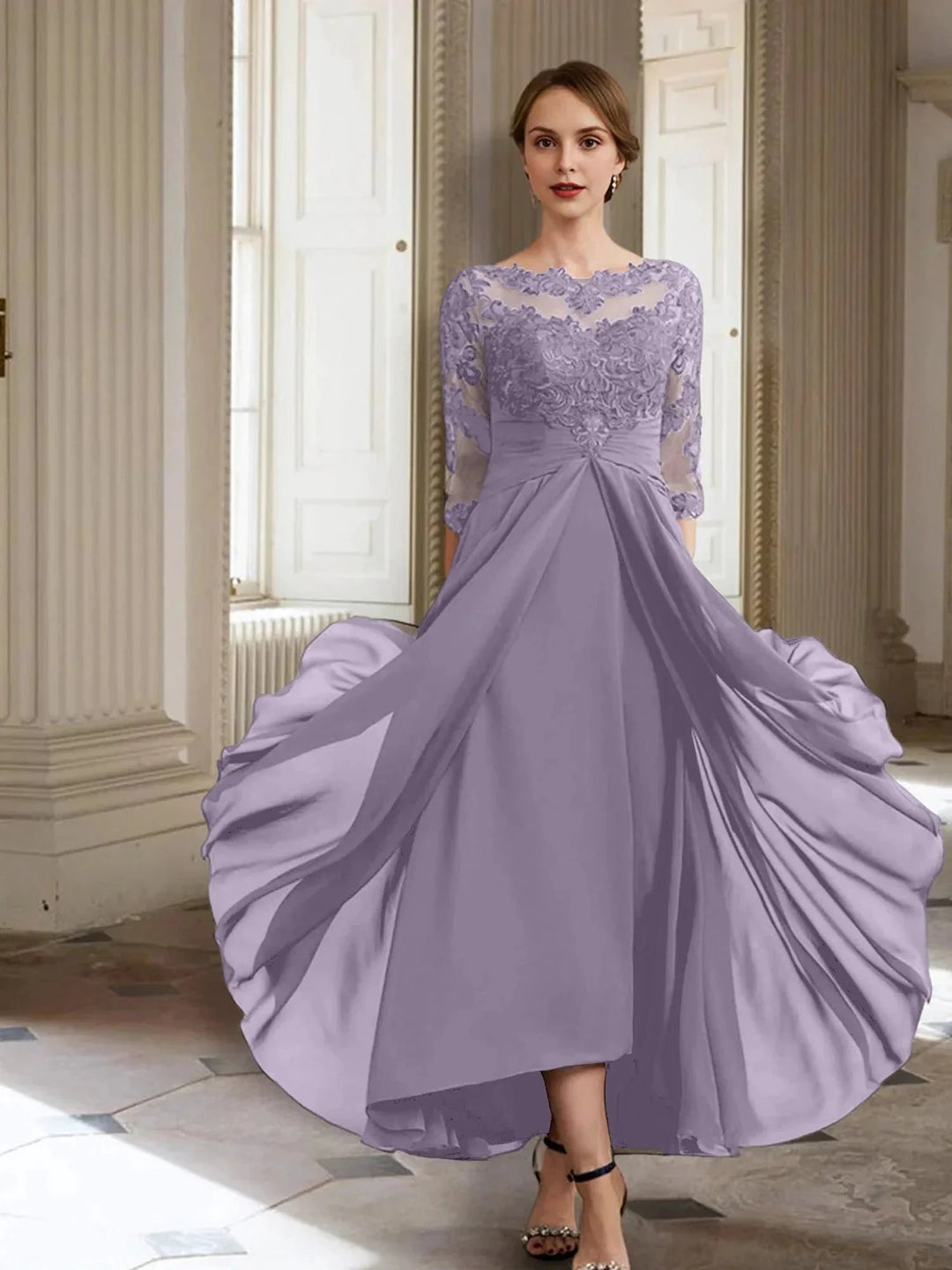 A-Line/Princess Long Sleeves Mother of the Bride Dresses with Applique by Dreamylily