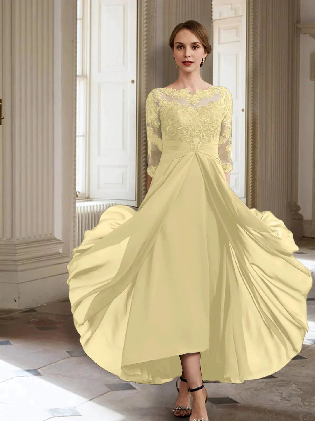 A-Line/Princess Long Sleeves Mother of the Bride Dresses with Applique by Dreamylily