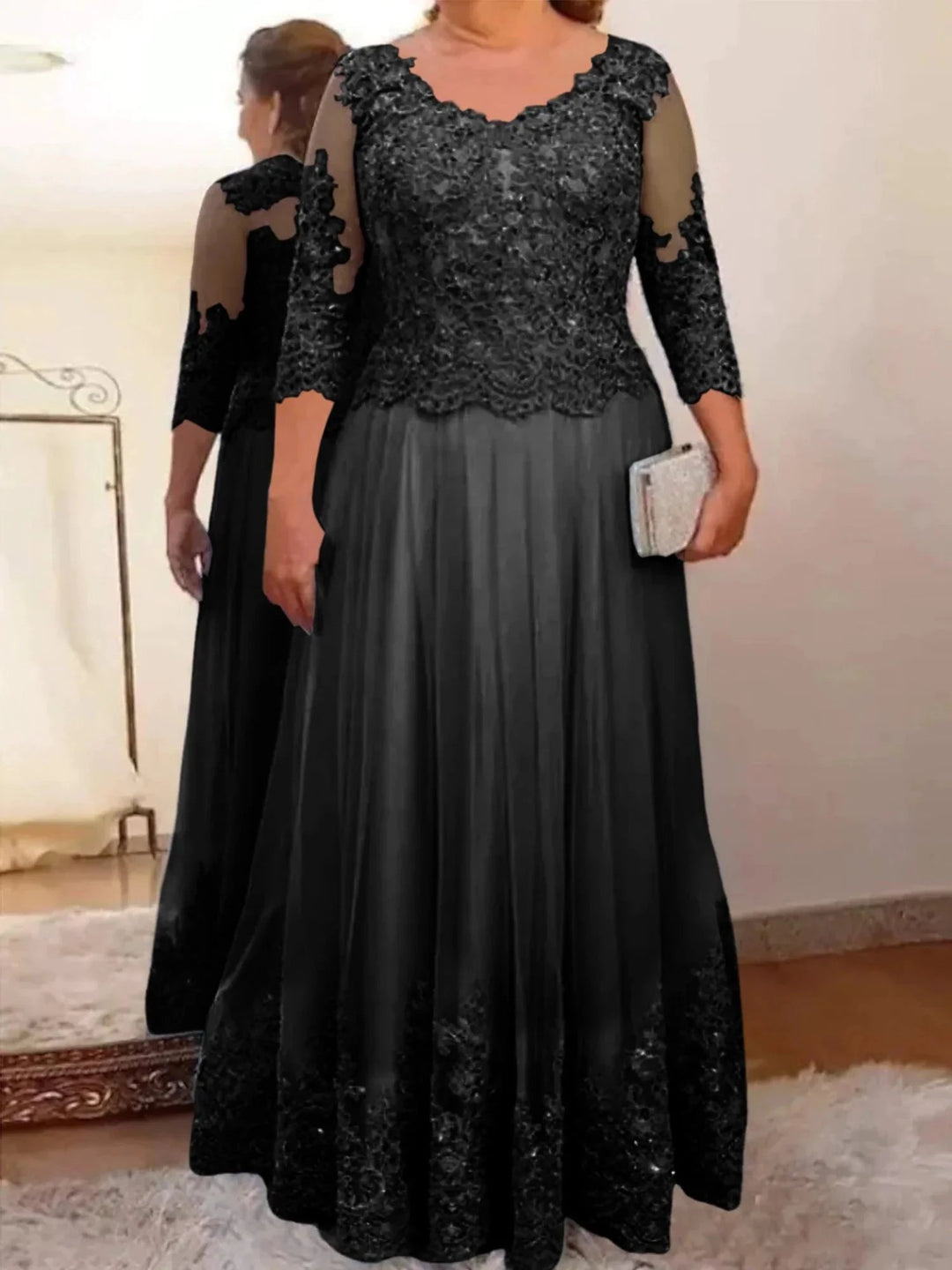 A-Line/Princess Tulle Mother of the Bride Dresses with Applique by Dreamylily