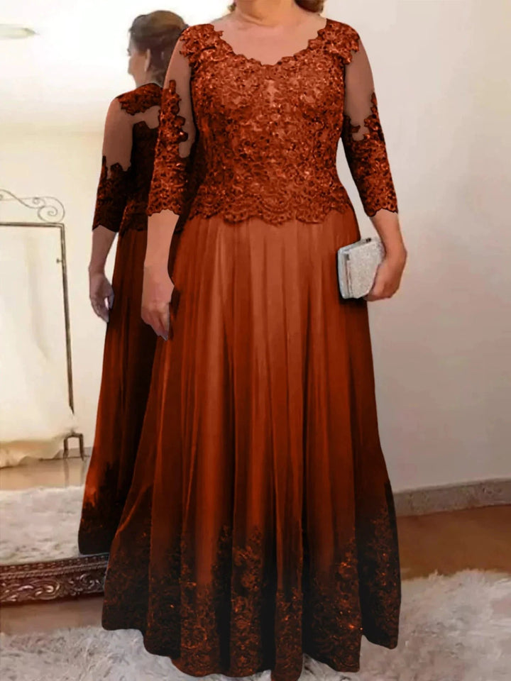 A-Line/Princess Tulle Mother of the Bride Dresses with Applique by Dreamylily