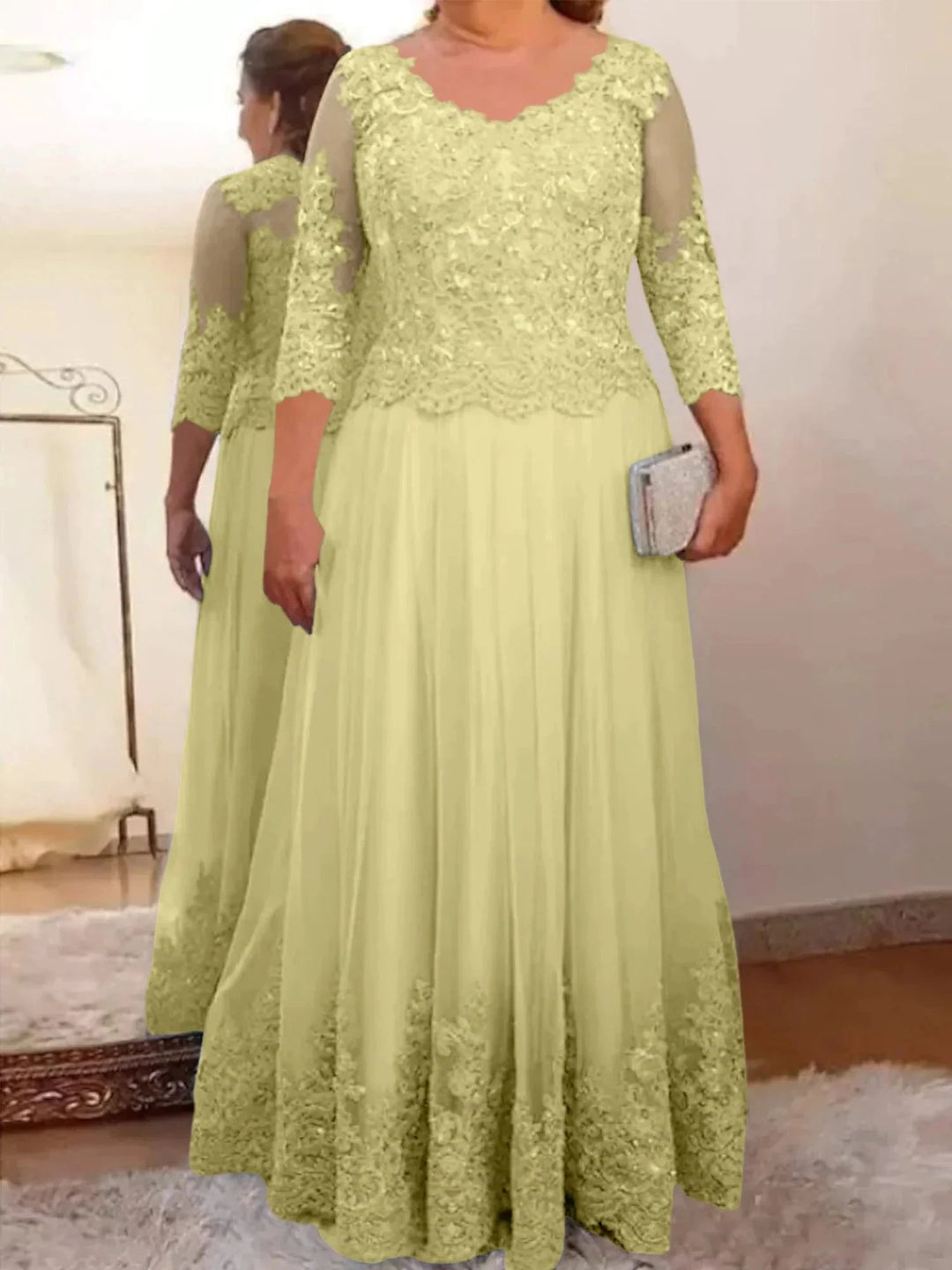 A-Line/Princess Tulle Mother of the Bride Dresses with Applique by Dreamylily