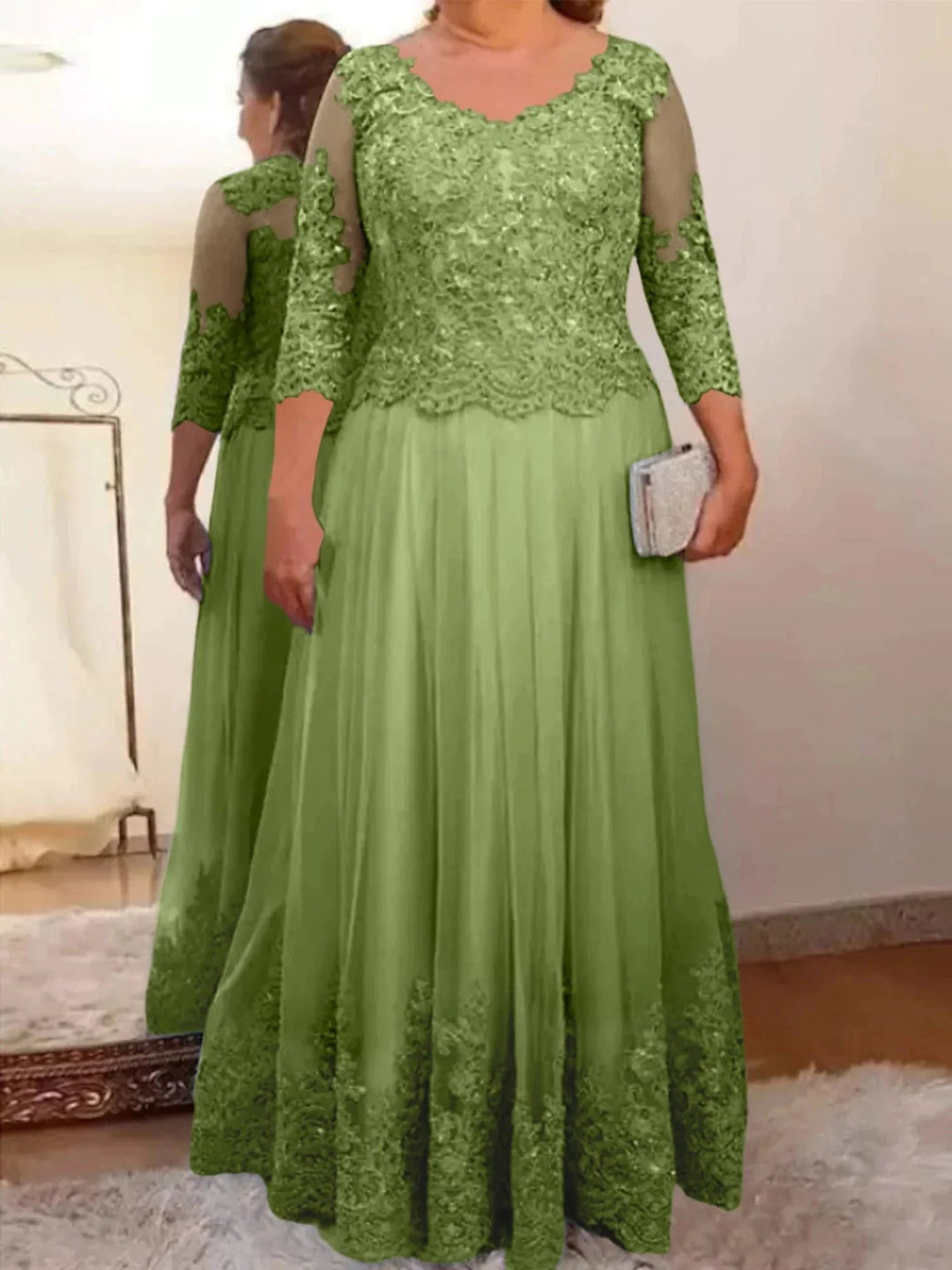 A-Line/Princess Tulle Mother of the Bride Dresses with Applique by Dreamylily