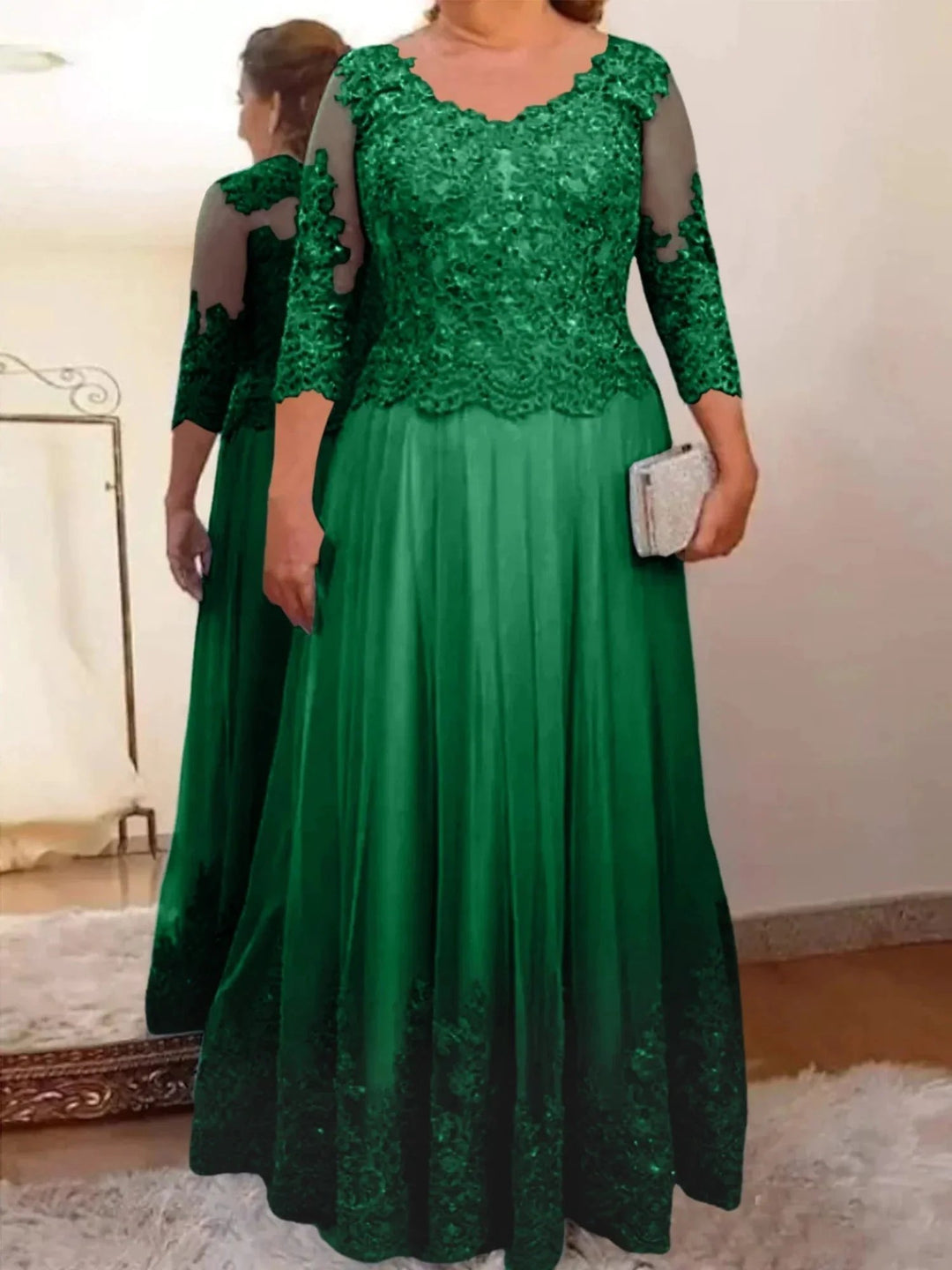 A-Line/Princess Tulle Mother of the Bride Dresses with Applique by Dreamylily