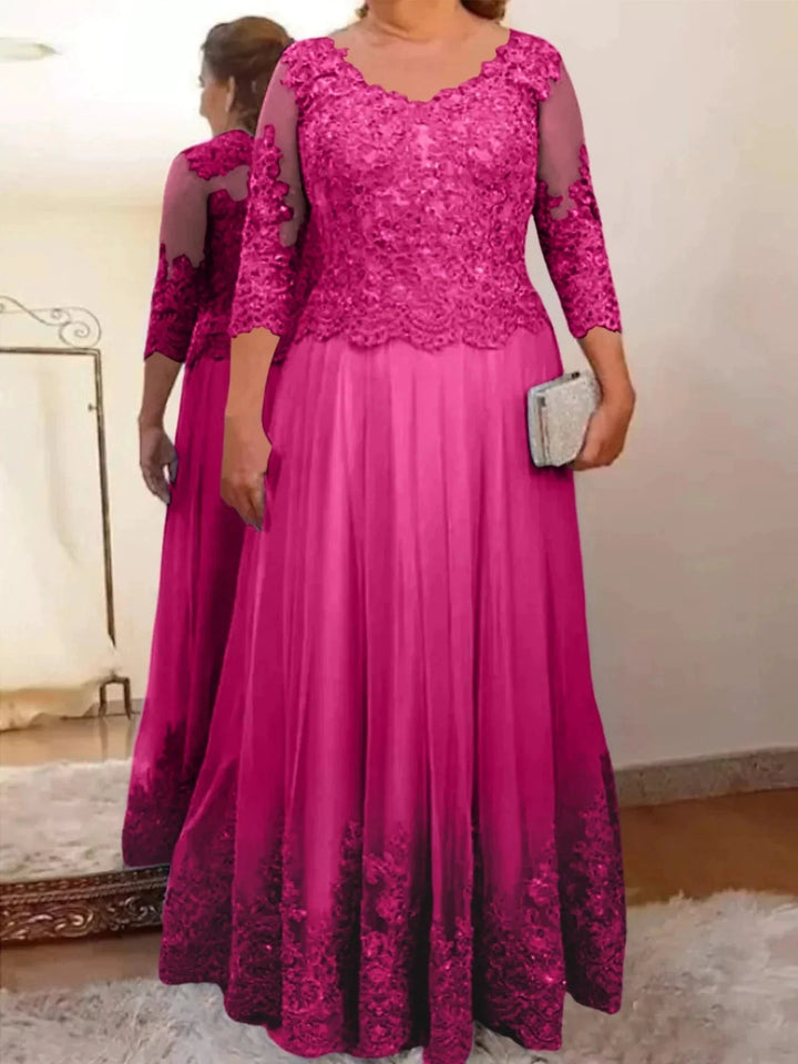 A-Line/Princess Tulle Mother of the Bride Dresses with Applique by Dreamylily