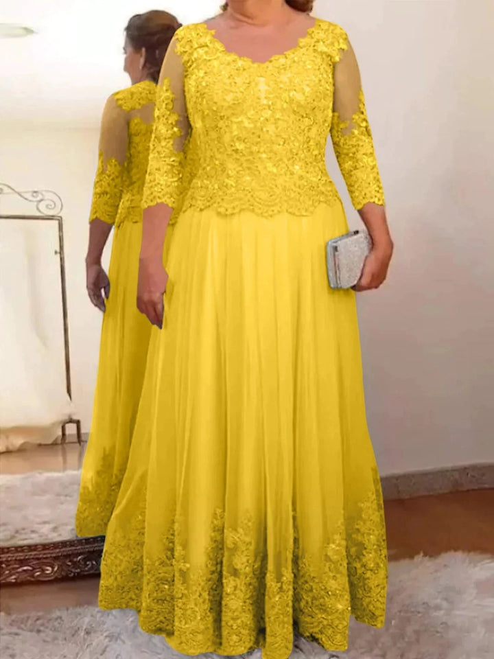 A-Line/Princess Tulle Mother of the Bride Dresses with Applique by Dreamylily