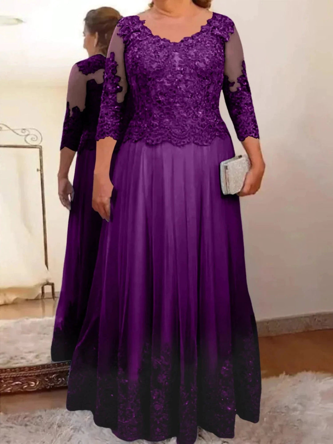 A-Line/Princess Tulle Mother of the Bride Dresses with Applique by Dreamylily