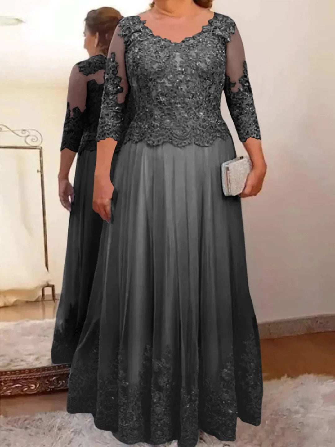 A-Line/Princess Tulle Mother of the Bride Dresses with Applique by Dreamylily