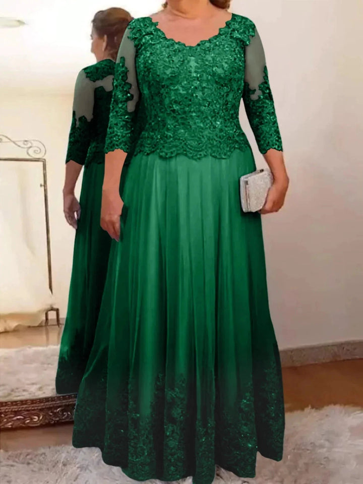 A-Line/Princess Tulle Mother of the Bride Dresses with Applique by Dreamylily
