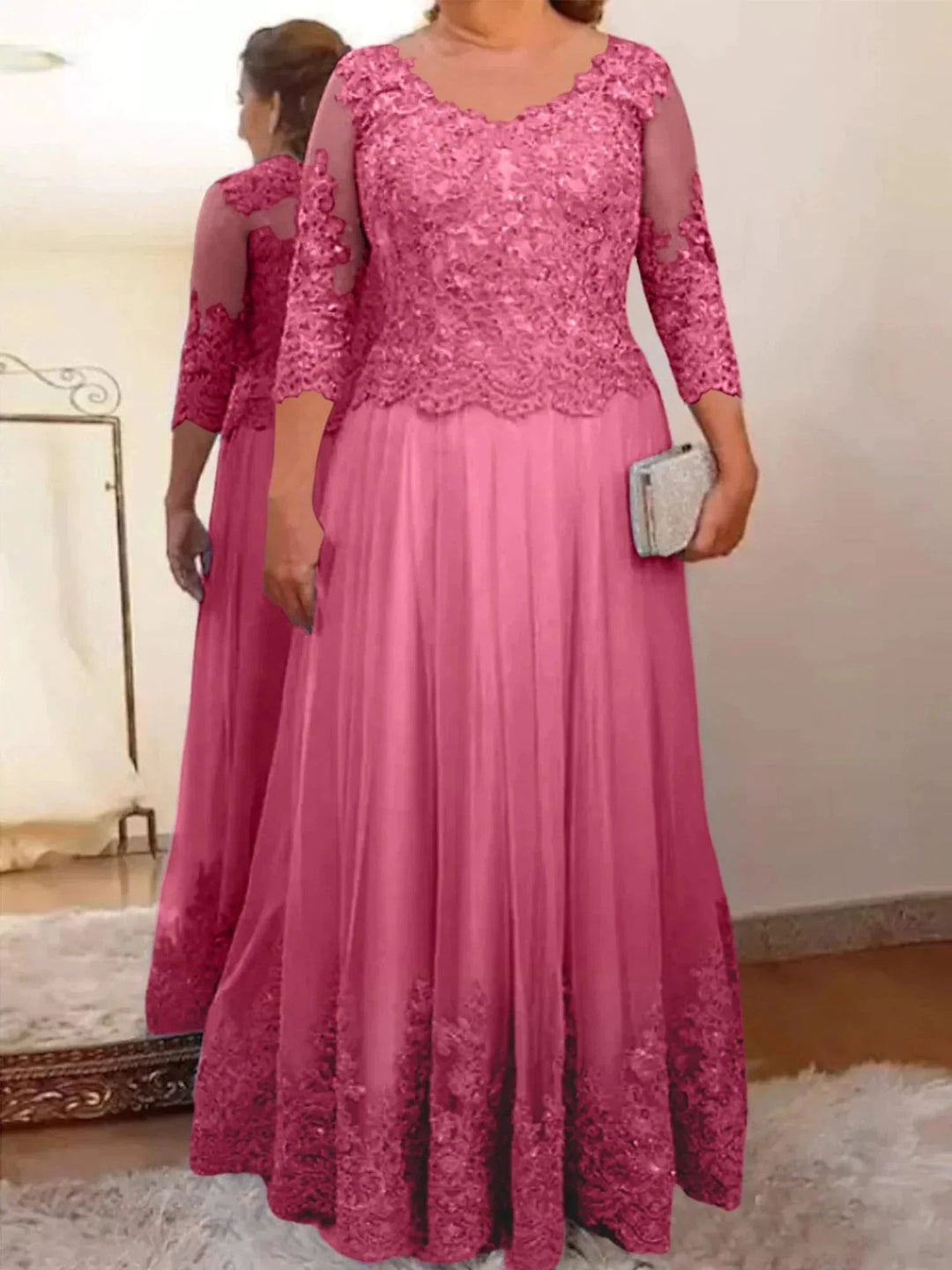 A-Line/Princess Tulle Mother of the Bride Dresses with Applique by Dreamylily