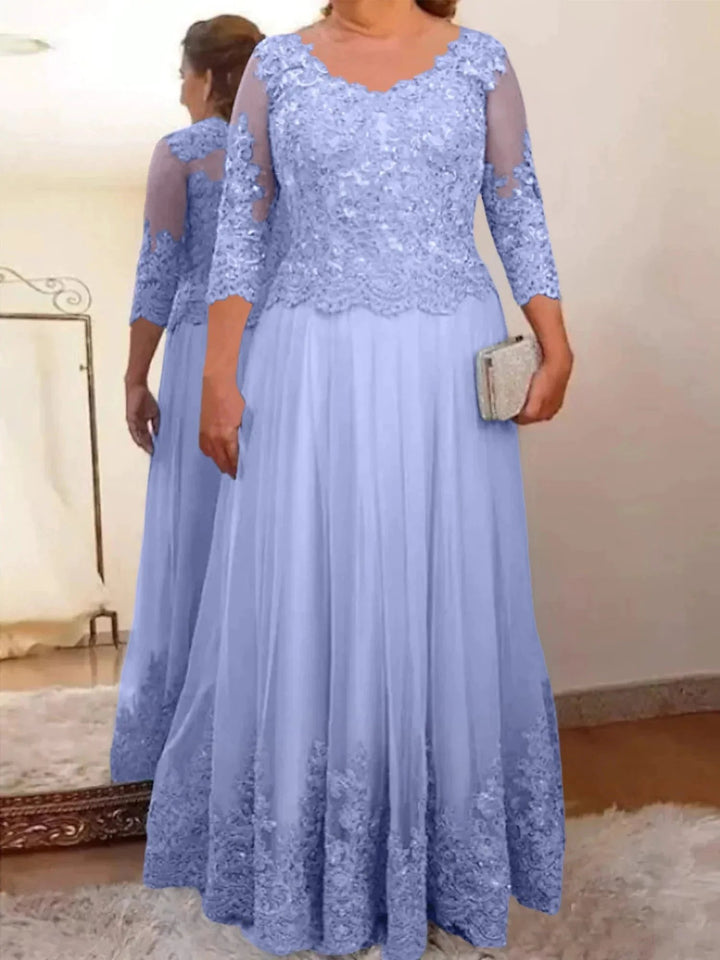 A-Line/Princess Tulle Mother of the Bride Dresses with Applique by Dreamylily