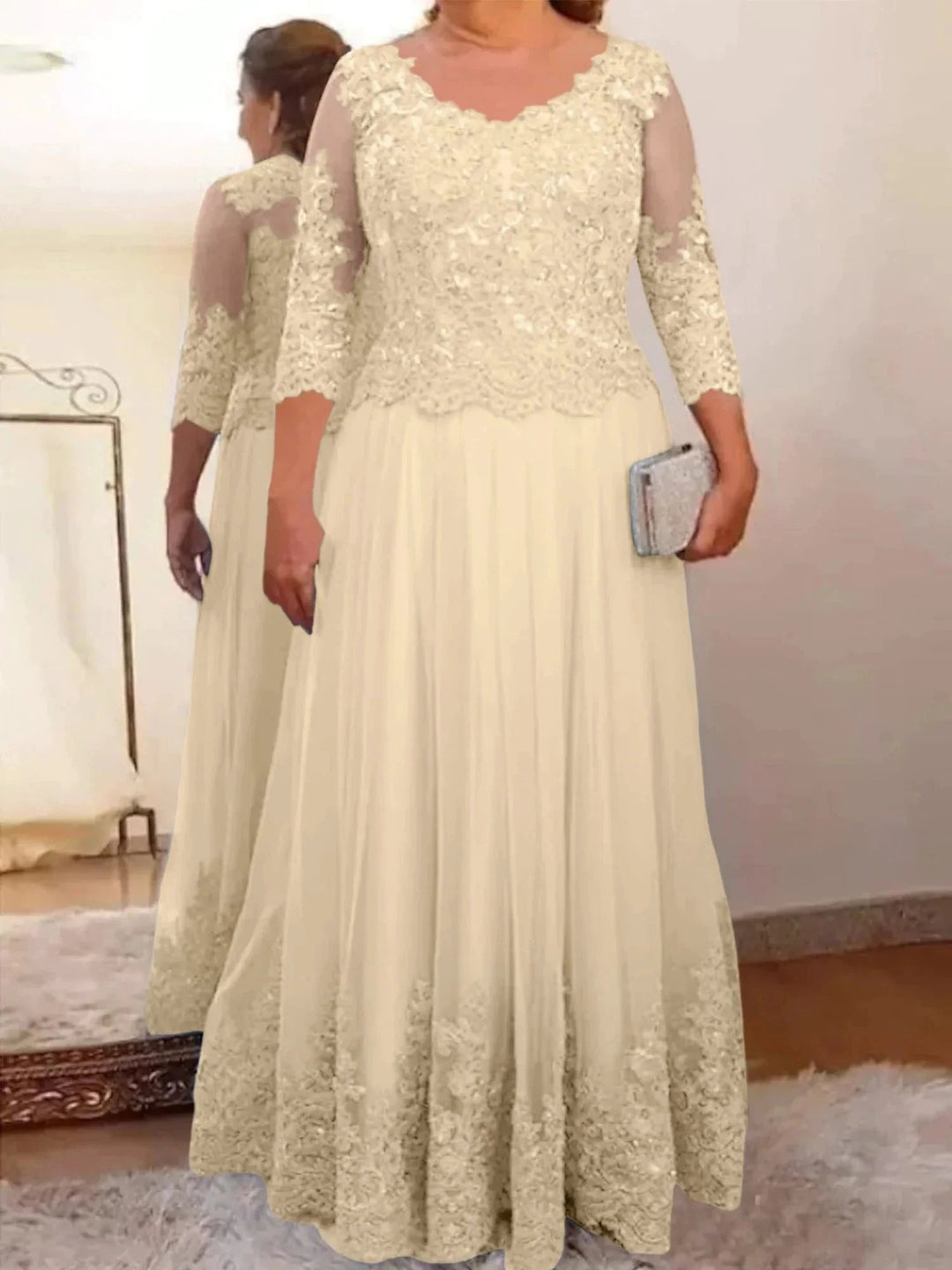 A-Line/Princess Tulle Mother of the Bride Dresses with Applique by Dreamylily