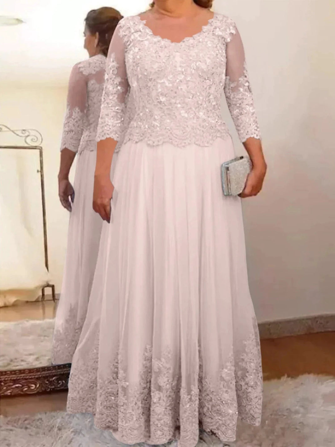 A-Line/Princess Tulle Mother of the Bride Dresses with Applique by Dreamylily