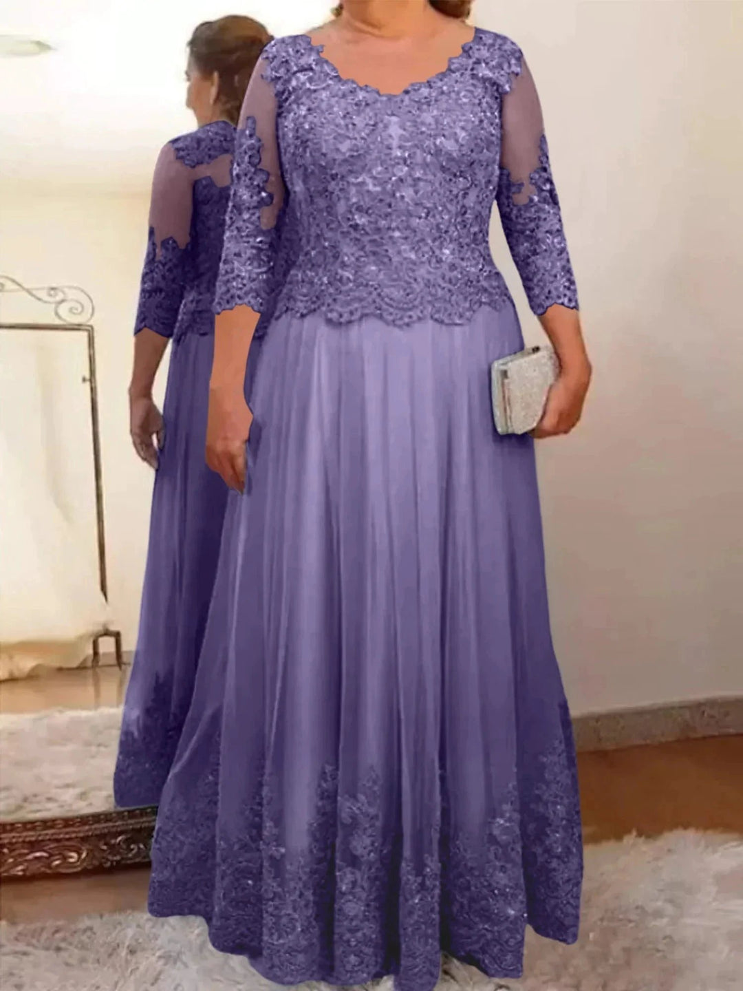 A-Line/Princess Tulle Mother of the Bride Dresses with Applique by Dreamylily