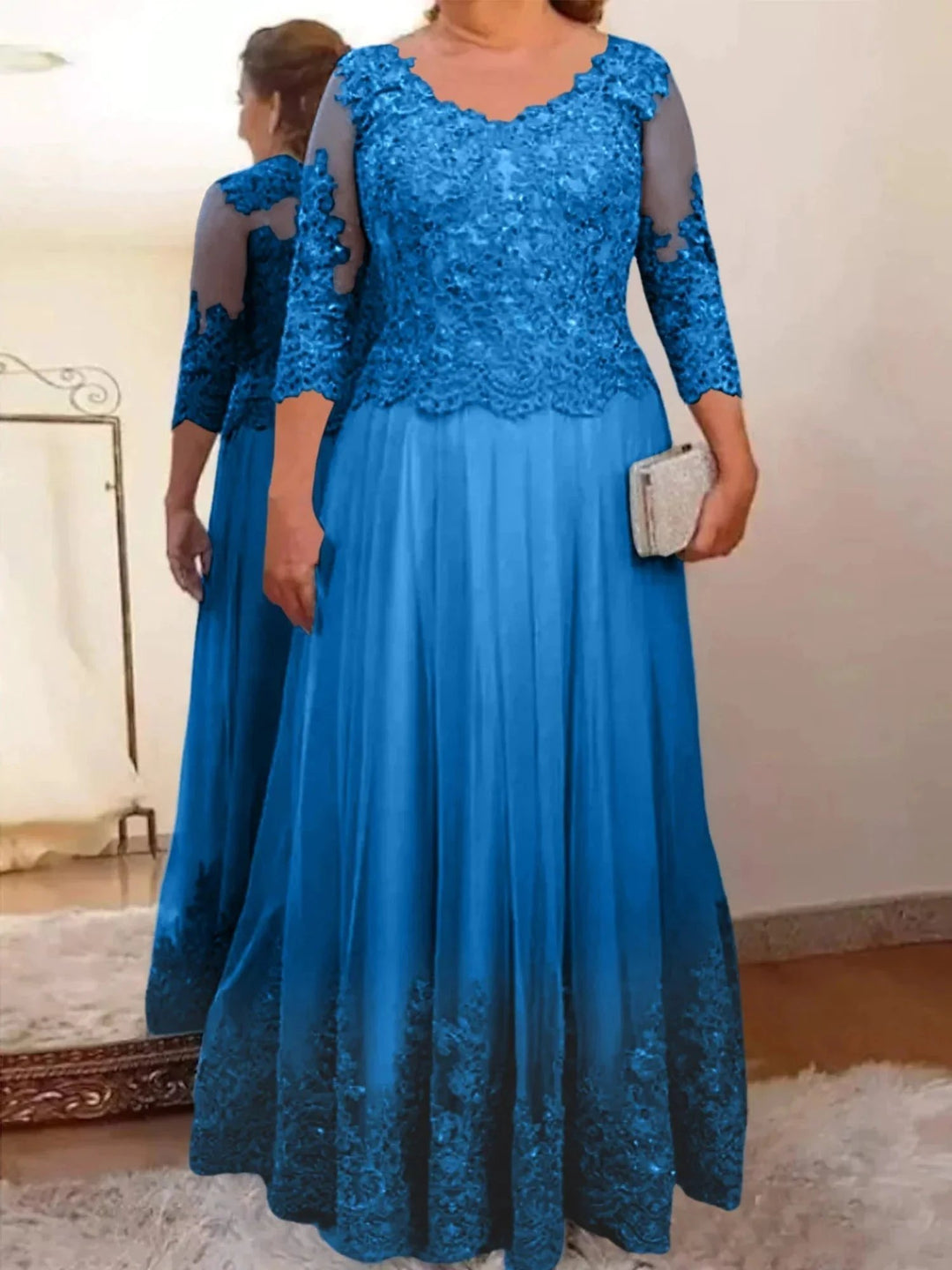 A-Line/Princess Tulle Mother of the Bride Dresses with Applique by Dreamylily