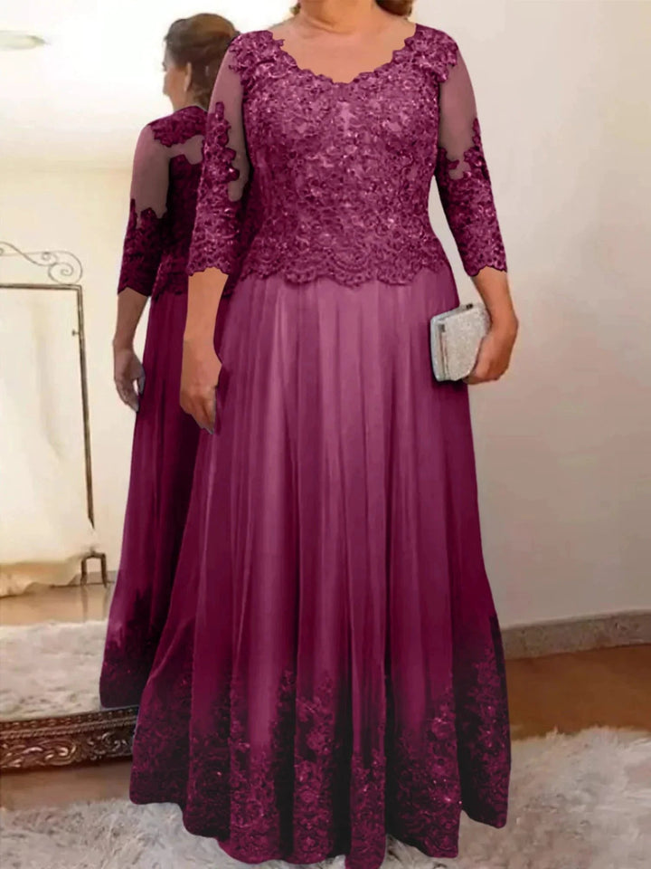 A-Line/Princess Tulle Mother of the Bride Dresses with Applique by Dreamylily