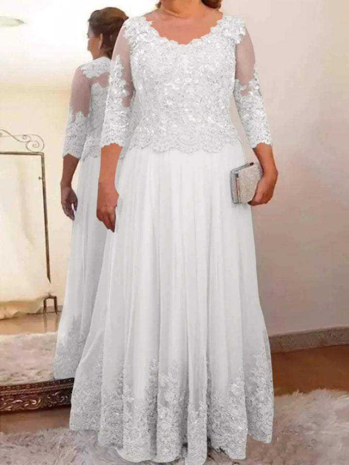 A-Line/Princess Tulle Mother of the Bride Dresses with Applique by Dreamylily
