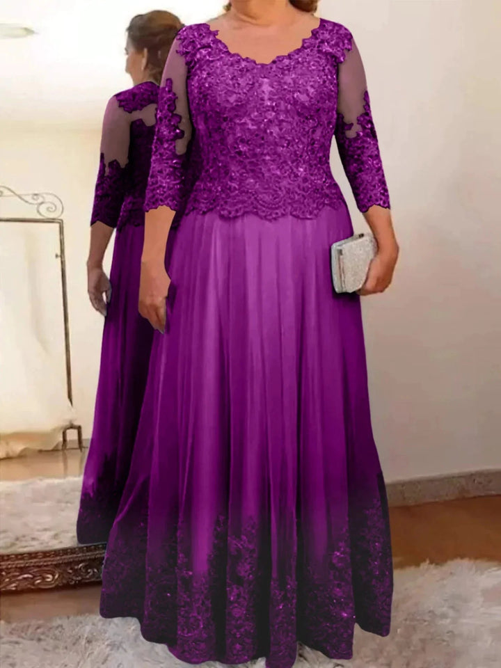 A-Line/Princess Tulle Mother of the Bride Dresses with Applique by Dreamylily